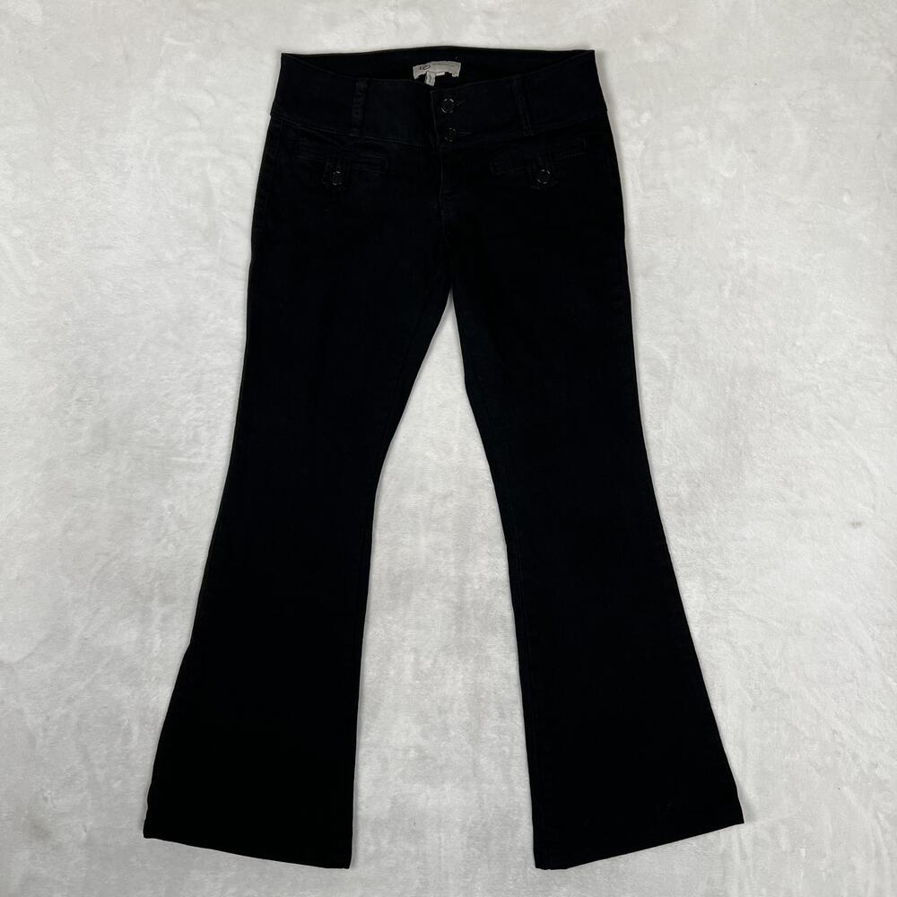 BCBG Generation Bootcut Jeans Womens 26 Black Dark Wash Regular Fit Denim Y2K